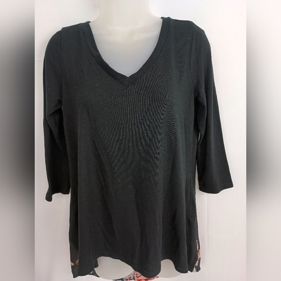 2 FOR $30 Black V-Neck With Rose Back Women's Whimsigoth, Fairycore Top (#125) - Picture 1 of 7